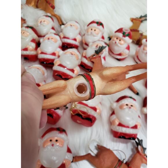 Lot 31 Christmas Santa Reindeer Decor String Lights Blow Mold Retro Decor Covers - Picture 3 of 7